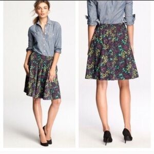 J Crew Elsie Nightfall Floral Print Skirt